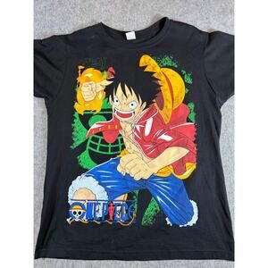 One Piece Monkey D Luffy Anime Shirt Mens L Straw Hat Pirates Manga Streetwear